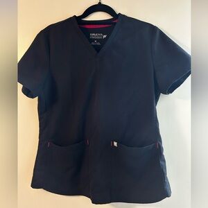 Fabletics Women’s Pink and Black Scrub Top